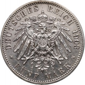 Germany, Saxe-Weimar-Eisenach, Wilhelm Ernst, 5 Mark 1903 A, Berlin