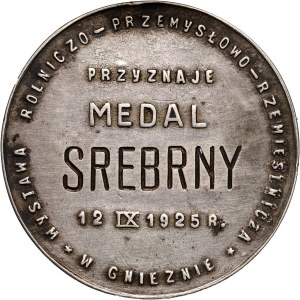 II RP, medal srebrny z 1925 roku, Wystawa Rolniczo-Przemysłowo-Rzemieślnicza w Gnieźnie