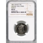 Francja, III Republika, Próbna odbitka awersu 25 centymów 1881