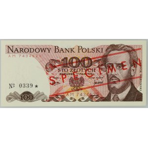 PRL, 100 złotych 17.05.1976, WZÓR, No. 0339, seria AM