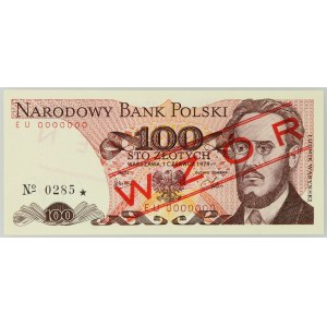 PRL, 100 złotych 1.06.1979, WZÓR, No. 0285, seria EU