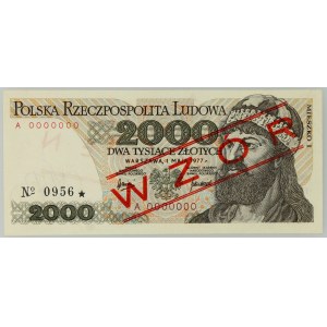 PRL, 2000 złotych 1.05.1977, WZÓR, No. 0956, seria A