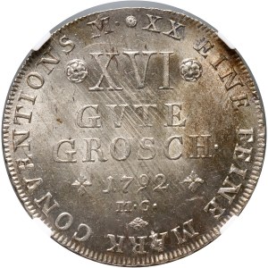 Germany, Brunswick-Wolfenbuttel, Karl Wilhelm Ferdinand, XVI Gute Groschen 1792 MC