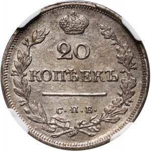 Rosja, Aleksander I, 20 kopiejek 1823 СПБ, Petersburg