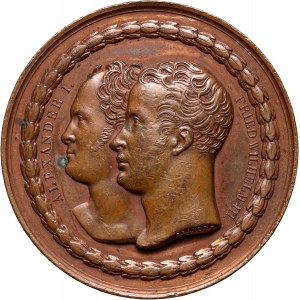 Rosja, Aleksander I, medal z 1818 roku, na pamiątkę fundacji pomnika sukcesów wojskowych z lat 1813-1815