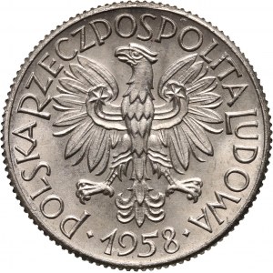 PRL, 1 złoty 1958, PRÓBA, nikiel