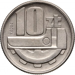 PRL, 10 złotych 1960, Klucz i koło zębate, PRÓBA, nikiel