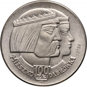 PRL, 100 złotych 1960, Mieszko i Dąbrówka, PRÓBA, nikiel