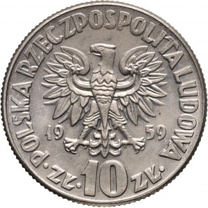 PRL, 10 złotych 1959, Mikołaj Kopernik, PRÓBA, nikiel