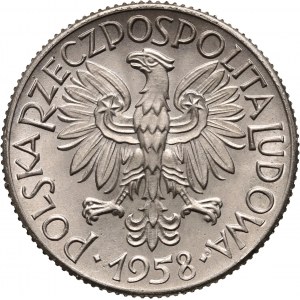 PRL, 1 złoty 1958, PRÓBA, nikiel, gołąbki
