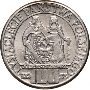 PRL, 100 złotych 1960, Mieszko i Dąbrówka, PRÓBA, nikiel