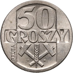 PRL, 50 groszy 1958, PRÓBA, nikiel