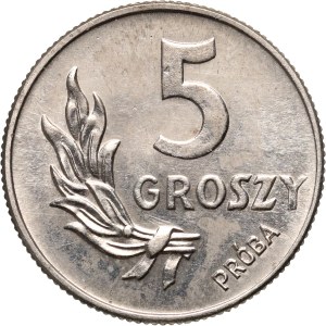 PRL, 5 groszy 1949, PRÓBA, nikiel