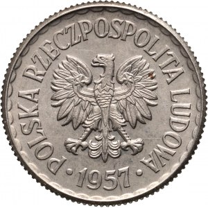 PRL, 1 złoty 1957, PRÓBA, nikiel