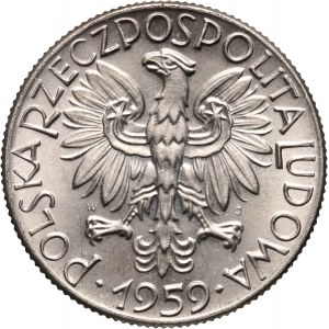 PRL, 5 złotych 1959, PRÓBA, nikiel