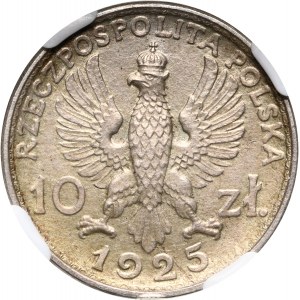 II RP, 10 złotych 1925, Robotnicy, Warszawa, PRÓBA, Srebro