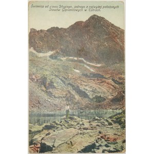 Swinnica od stawu Długiego, jednego z najwyżej położonych Stawów Gąsienicowych w Tatrach, 1921