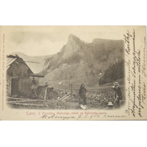 Tatry. Pohled ze zastávky Mietuski na Kończystu turňu, 1901