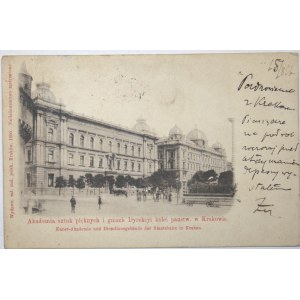 Kraków - Akademia sztuk pięknych i gmach Dyrekcyi kolei państw, 1900