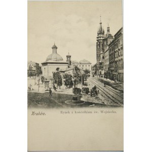 Kraków - Rynek z kościółkiem św. Wojciecha, 1904