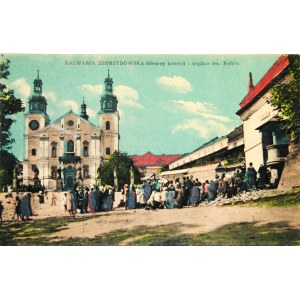 Kalwaria Zebrzydowska - Główny kościół i kaplica św. Rafała, ok. 1920