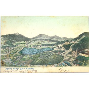 Kalwaria Zebrzydowska - Ogólny widok góry Kalwaryi, 1907