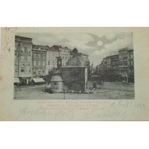 Krakau - Hauptmarkt mit der St. Adalbert-Kirche, 1899, sogenannter Mondschein
