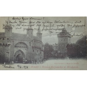 Kraków - Rondel i Brama floryańska, 1898, tzw. księżycówka