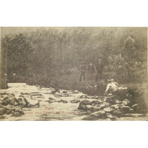 Dubie - Pohled na starou papírnu na řece Raclawce, 1917