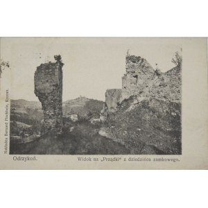 Odrzykoń - Widok na Prządki z dziedzińca zamkowego, 1912