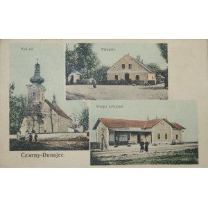 Czarny Dunajec - kostol, fara, železničná stanica, 1908