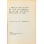 Bury Ryszard [Aungerville] de - O miłości do ksiąg to jest Philobiblion. Traktat łaciński... Spolszczył J. Kasprowicz. Lwów 1921