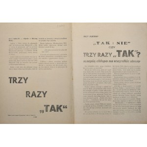 Toporski Jerzy Tak i Nie czy TRZY RAZY TAK? szarpią chłopa na wszystkie strony, 1946