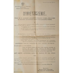 OBWIESZCZENIE. Ministerstwa Bezpieczeństwa Publicznego, 1945