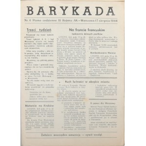 Barykada, 17 sierpnia 1944 - Rozpoczął się trzeci tydzień powstania.