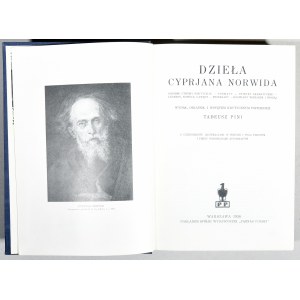 Norwid Cyprjan - Dzieła .... Wydał Tadeusz Pini. Warszawa 1934 Nakł. Sp. Wyd. Parnas Polski