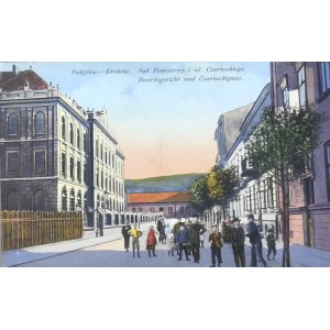 Kraków - Podgórze, Sąd Powiatowy i ul. Czarneckiego, ok. 1910