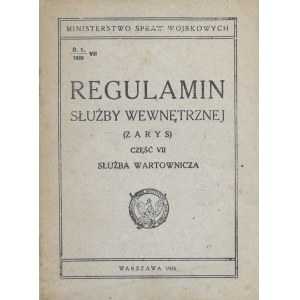 Regulamin służby wewnętrznej (zarys) część VII: Służba wartownicza. Warszawa 1926 Ministerstwo Spraw Wojskowych.