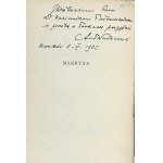 Waśkowski Antoni - Makryna. Dramat w pięciu aktach z prologiem. Kraków 1929 Nakł. Księg. S.A. Krzyżanowskiego. Odręczna dedykacja autora.