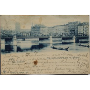 Wrocław - Widok na most ze stacji benzynowej, 1900