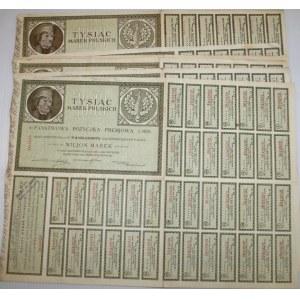 Państwowa Pożyczka Premjowa, Obligacje na 1.000 mkp 1920 - zestaw (6 szt.)
