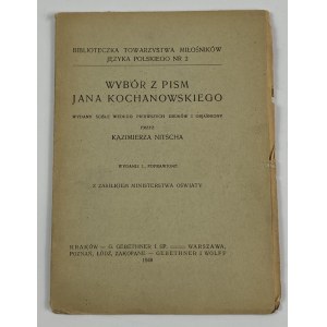 Nitsch Kazimierz, Wybór pism Jana Kochanowskiego