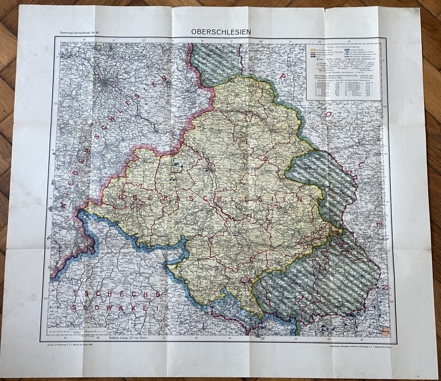 Niemiecka Mapa Górnego Śląska 1922 Internetová Aukce Licitace Online Cena Onebid 1124
