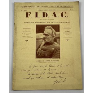 [Piłsudski] F.I.D.A.C. Bulletin mensuel de la Fédération interalliée des anciens combattants 1er Septembre 1926