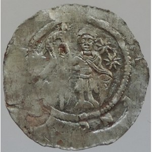 Morava, anonymní s opisy SCS WENCESLAVS, 2. křížová výprava 1147-1148, denár Cach 532