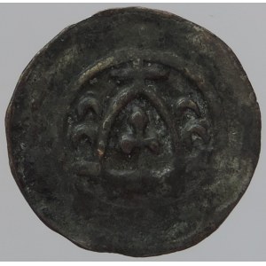 Václav IV. 1378-1419, Česká Falc, mincovna Erlangen, fenik jednostranný s třmenovou korunou