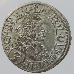 Leopold I. 1657-1705, 3 krejcar 1665 CA Vídeň