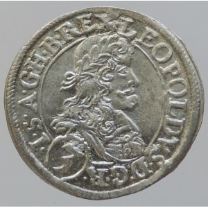 Leopold I. 1657-1705, 3 krejcar 1667 Graz