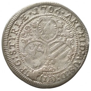 Josef I. 1705-1711, 3 krejcar 1706 IA Graz