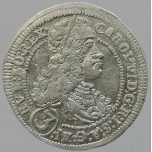 Karel VI. 1711-1740, 3 krejcar 1713 Graz